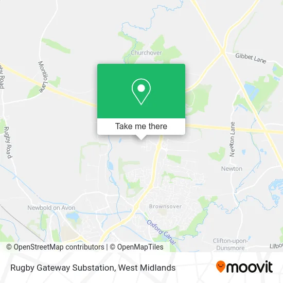Rugby Gateway Substation map