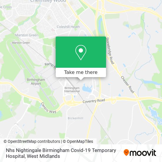 Nhs Nightingale Birmingham Covid-19 Temporary Hospital map