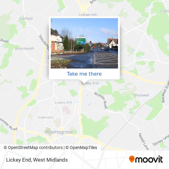 Lickey End map