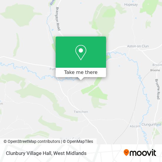 Clunbury Village Hall map
