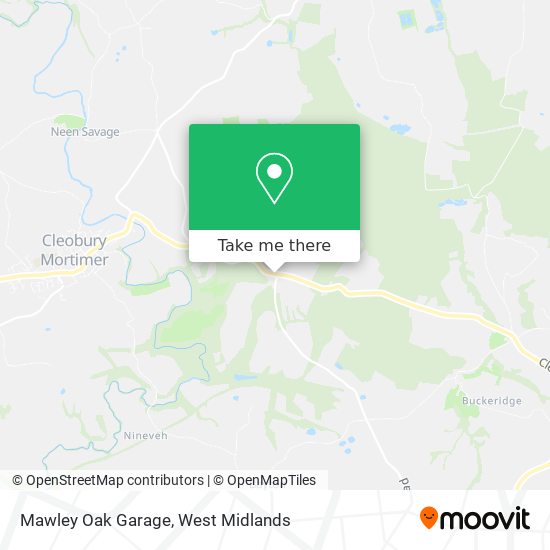 Mawley Oak Garage map