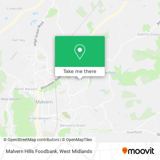 Malvern Hills Foodbank map