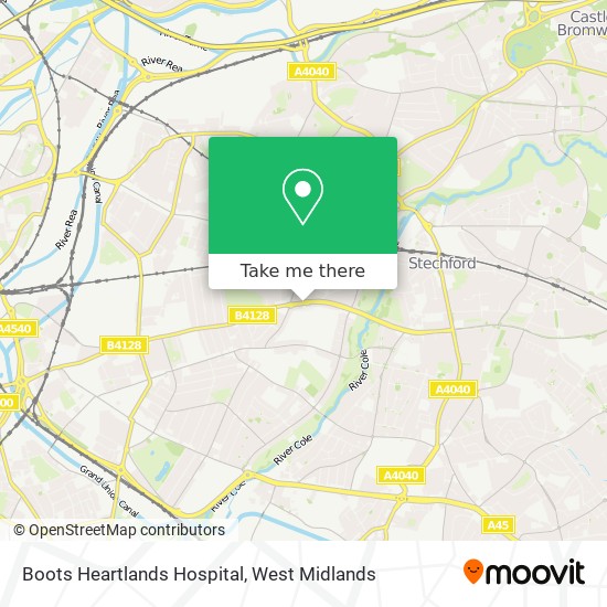 Boots Heartlands Hospital map