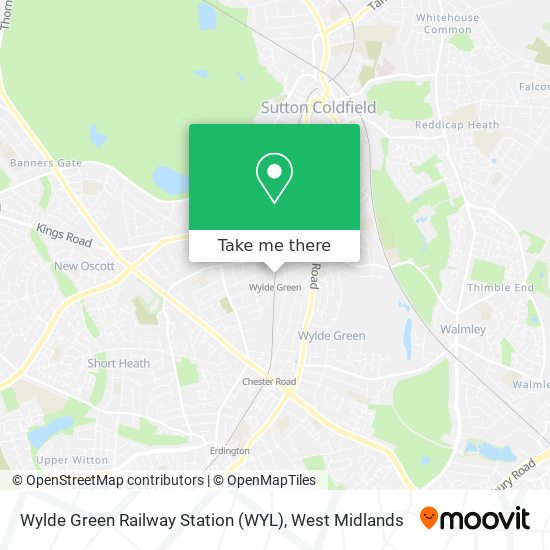 Wylde Green Railway Station (WYL) map