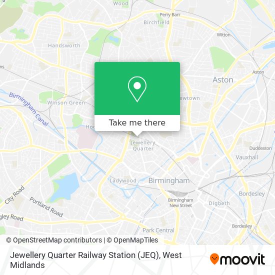 Jewellery Quarter Railway Station (JEQ) map