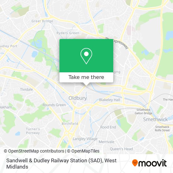 Sandwell & Dudley Railway Station (SAD) map