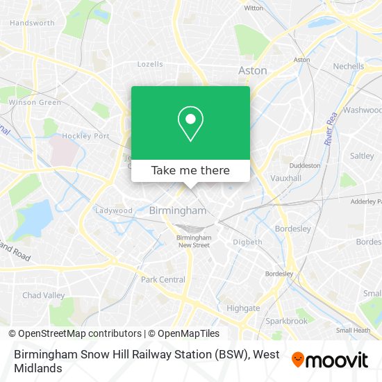 Birmingham Snow Hill Railway Station (BSW) map