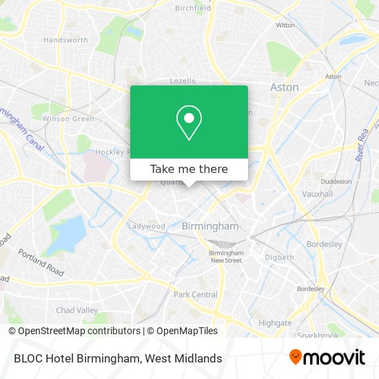 BLOC Hotel Birmingham map