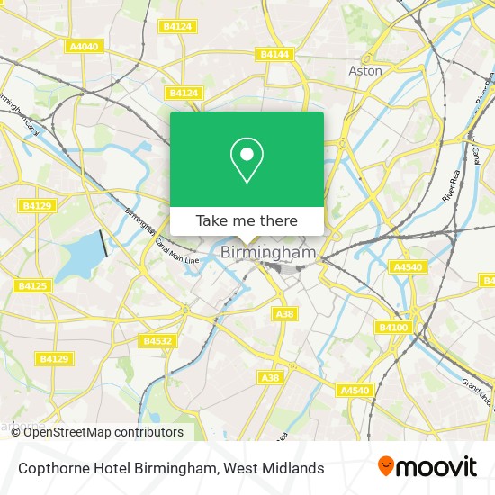 Copthorne Hotel Birmingham map