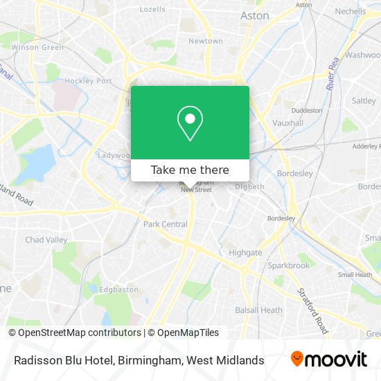 Radisson Blu Hotel, Birmingham map