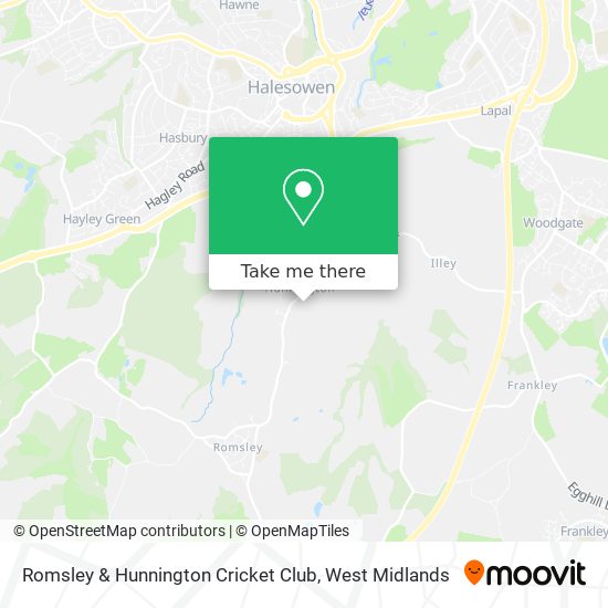 Romsley & Hunnington Cricket Club map