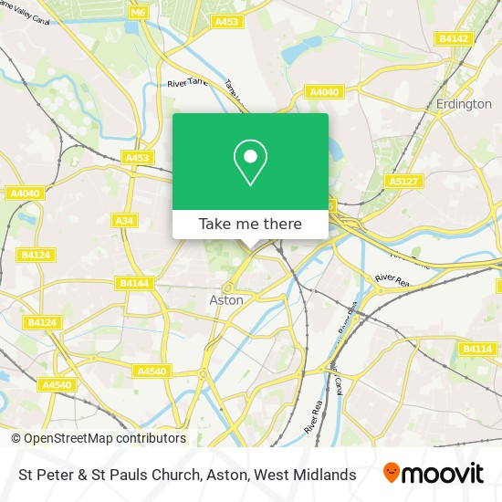 St Peter & St Pauls Church, Aston map