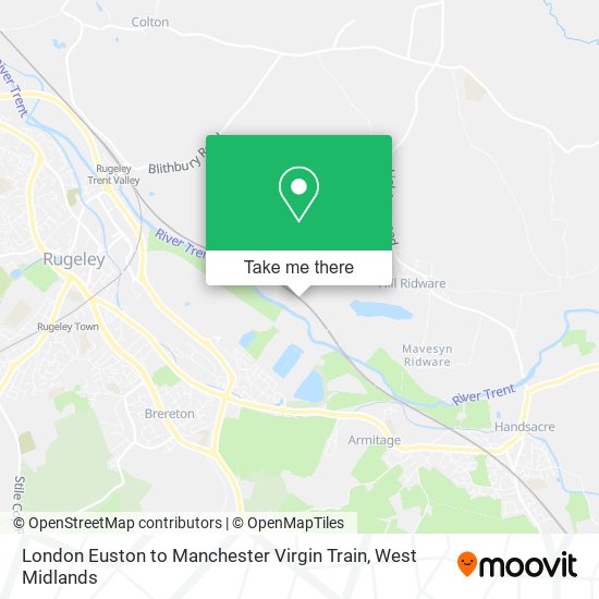 London Euston to Manchester Virgin Train map