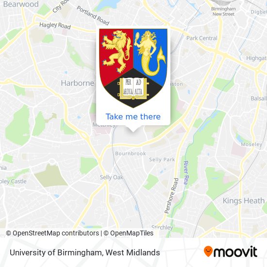 University of Birmingham map