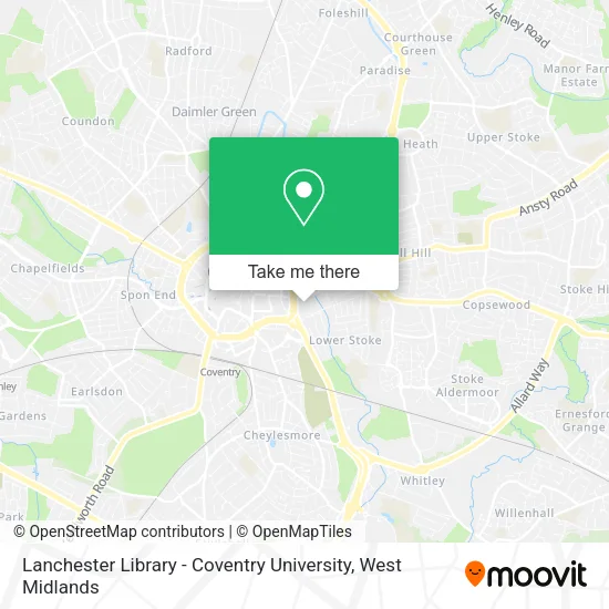 Lanchester Library - Coventry University map