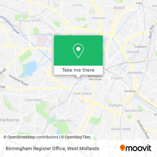 Birmingham Register Office map