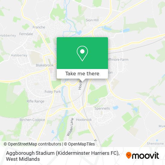 Aggborough Stadium (Kidderminster Harriers FC) map