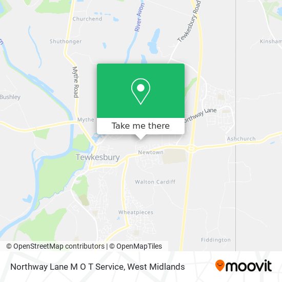 Northway Lane M O T Service map