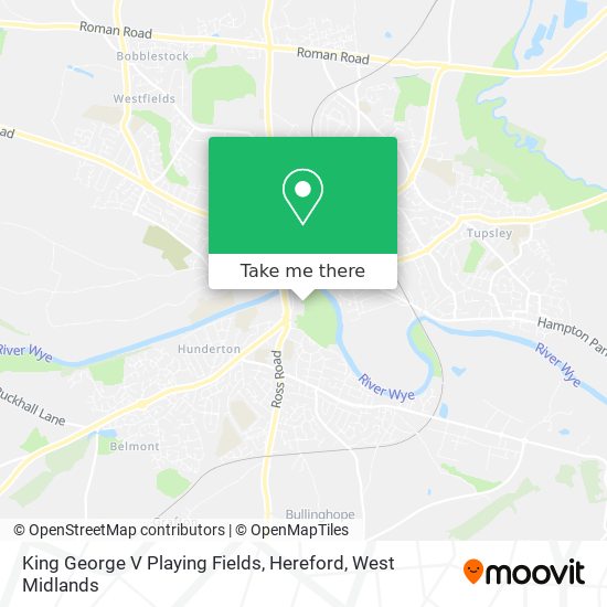 King George V Playing Fields, Hereford map