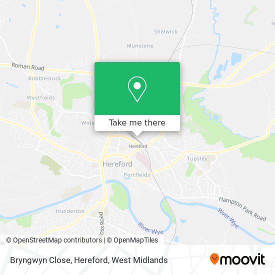 Bryngwyn Close, Hereford map