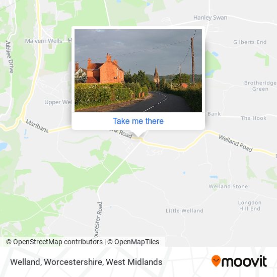 Welland, Worcestershire map