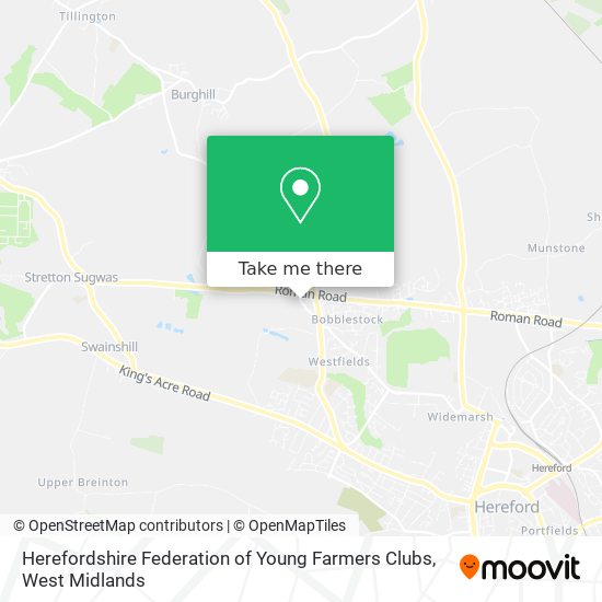 Herefordshire Federation of Young Farmers Clubs map