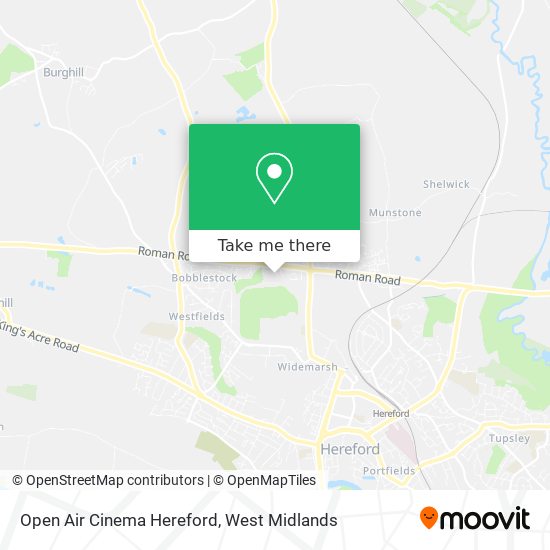 Open Air Cinema Hereford map