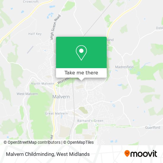 Malvern Childminding map