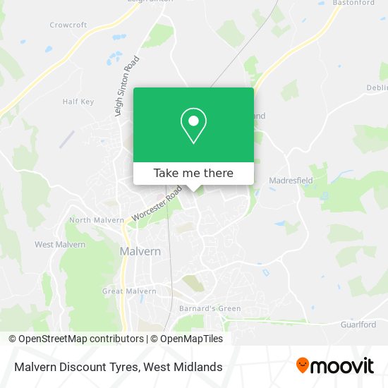 Malvern Discount Tyres map