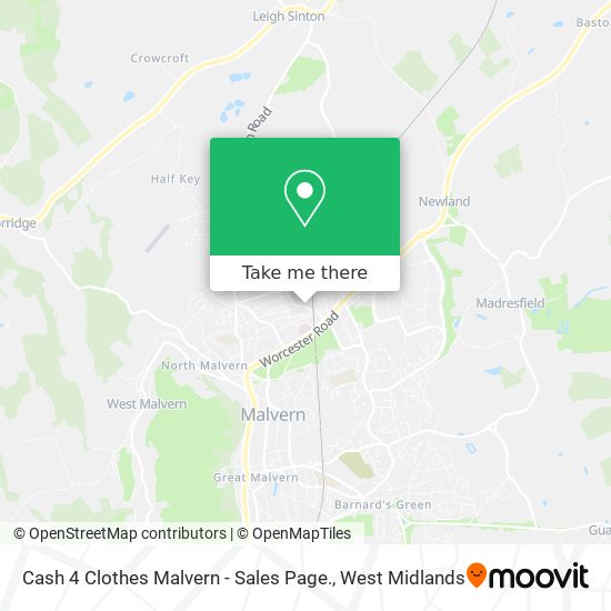 Cash 4 Clothes Malvern - Sales Page. map