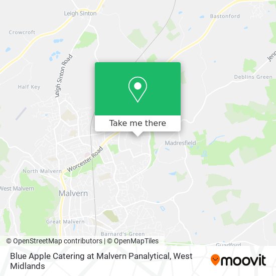 Blue Apple Catering at Malvern Panalytical map