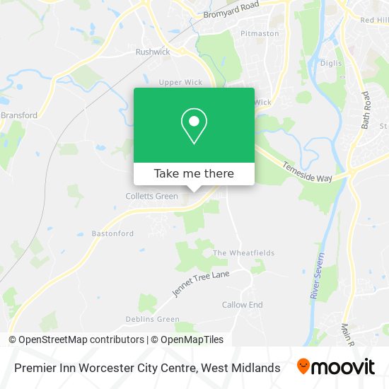 Premier Inn Worcester City Centre map