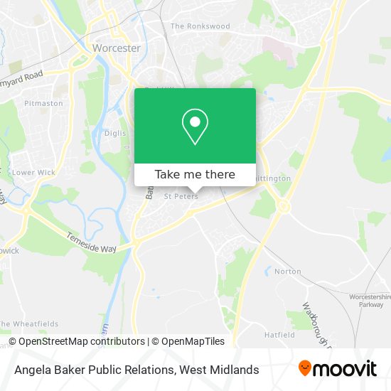 Angela Baker Public Relations map