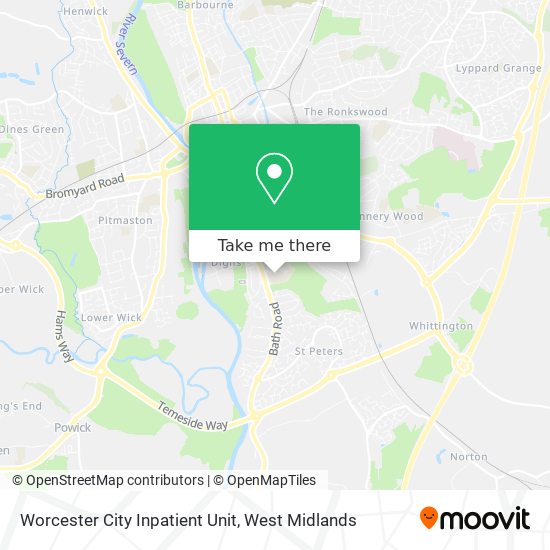 Worcester City Inpatient Unit map
