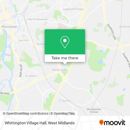 Whittington Village Hall map