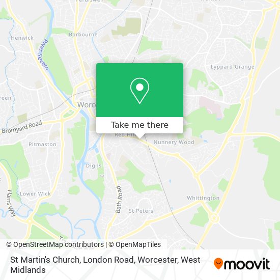St Martin's Church, London Road, Worcester map
