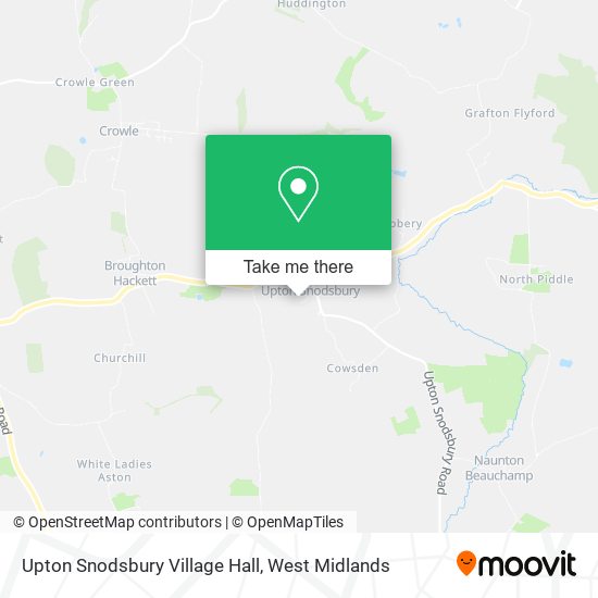 Upton Snodsbury Village Hall map