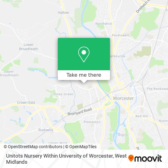 Unitots Nursery Within University of Worcester map
