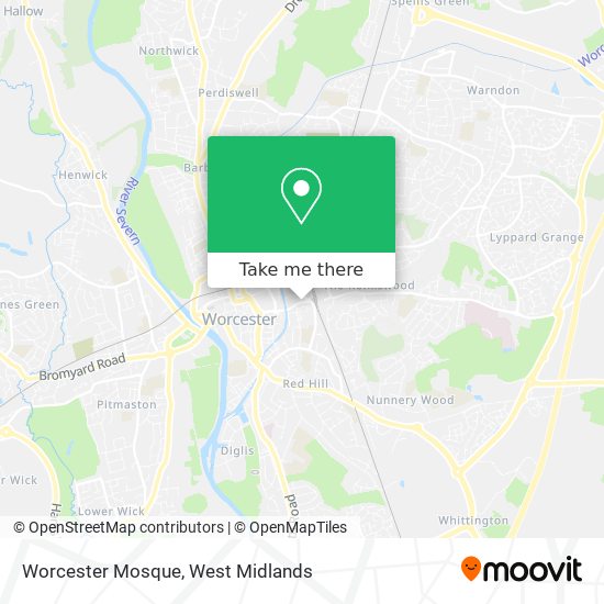 Worcester Mosque map