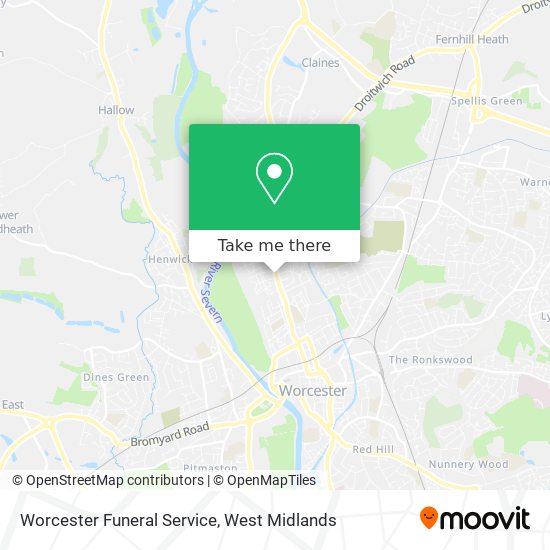 Worcester Funeral Service map