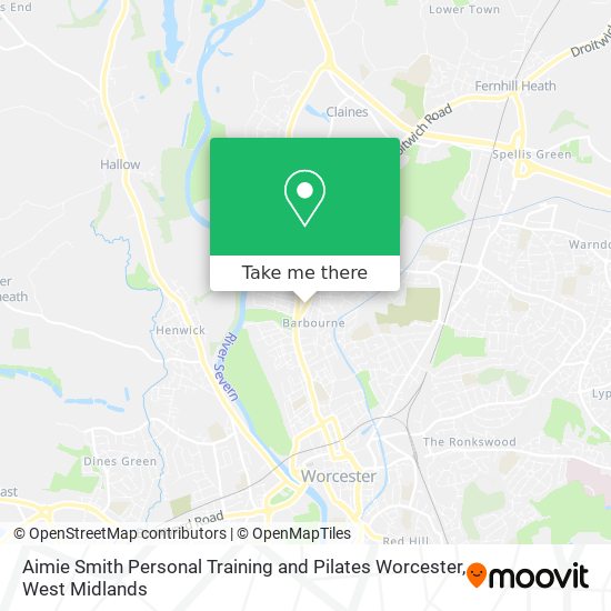 Aimie Smith Personal Training and Pilates Worcester map