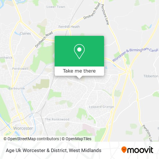 Age Uk Worcester & District map