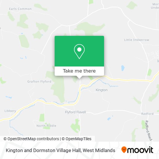 Kington and Dormston Village Hall map