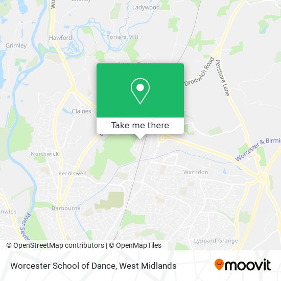 Worcester School of Dance map