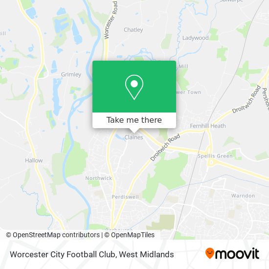 Worcester City Football Club map