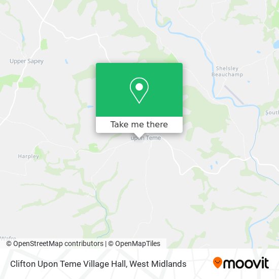Clifton Upon Teme Village Hall map