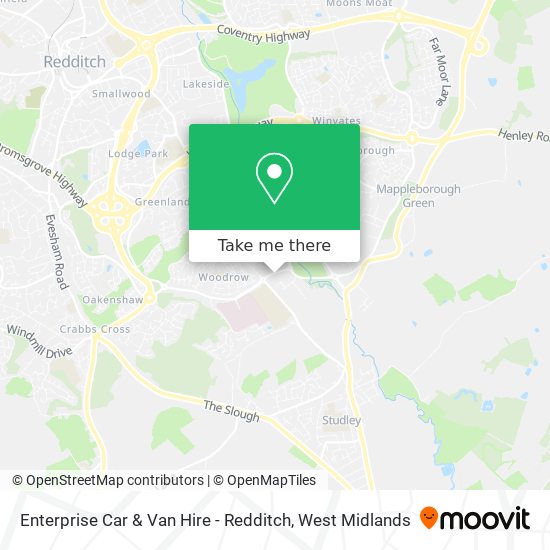 Enterprise Car & Van Hire - Redditch map