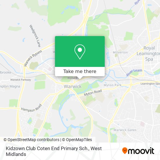 Kidzown Club Coten End Primary Sch. map
