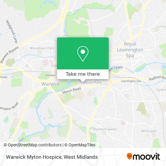 Warwick Myton Hospice map