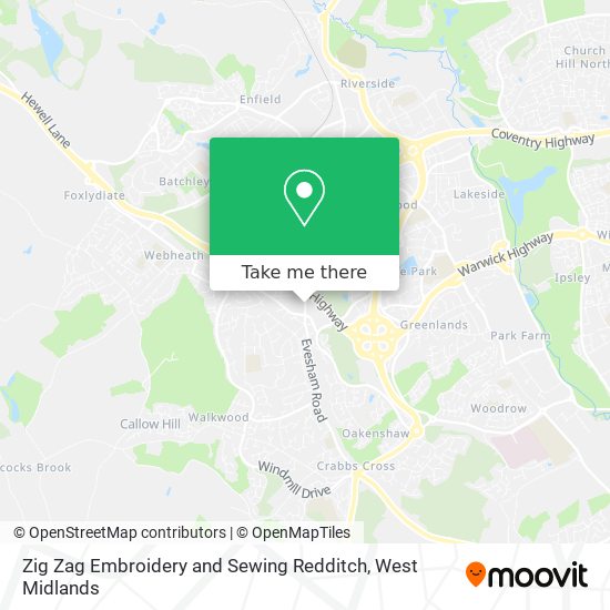 Zig Zag Embroidery and Sewing Redditch map